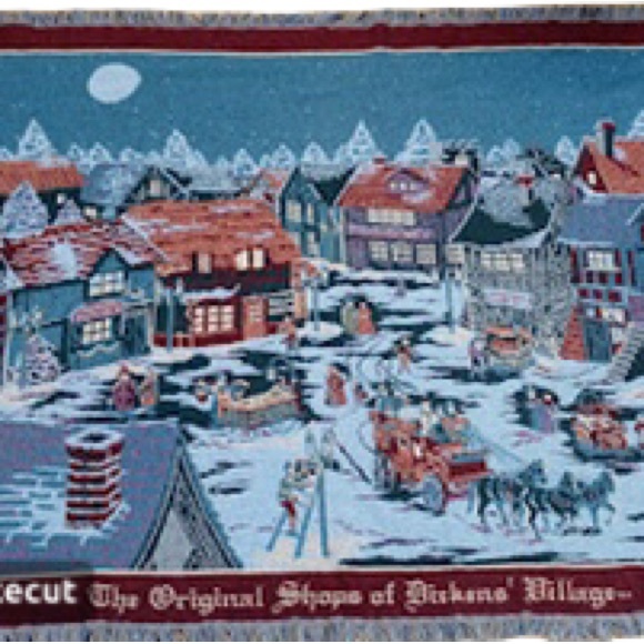 Dickens Village Tapestry blanket Christmas - Picture 1 of 7